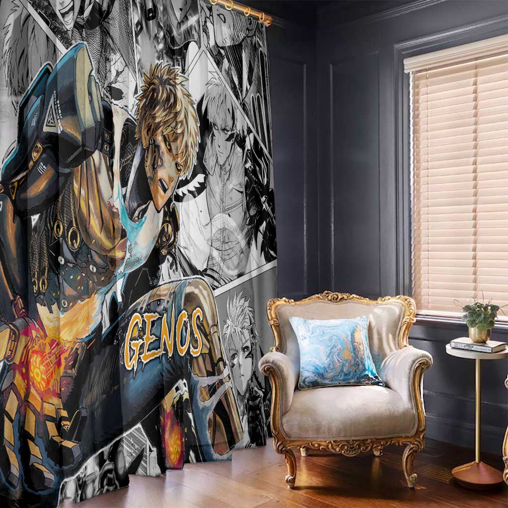 Genos - One Punch Man Window Curtain Anime Mix Manga Style
