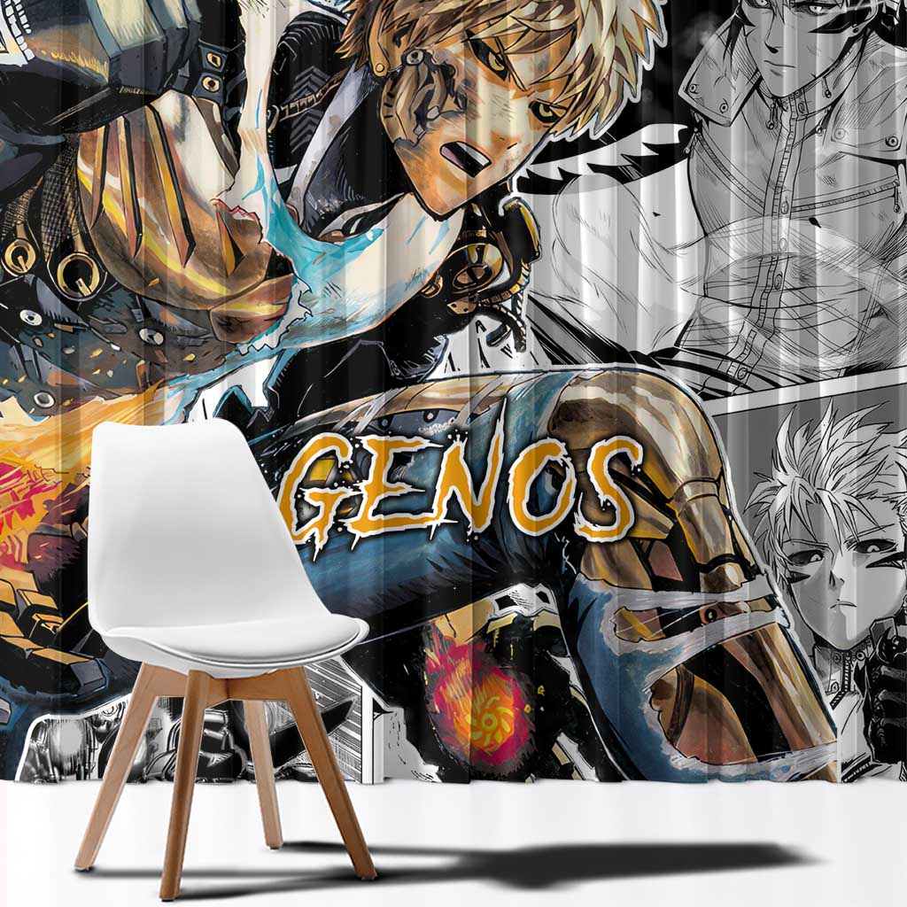 Genos - One Punch Man Window Curtain Anime Mix Manga Style