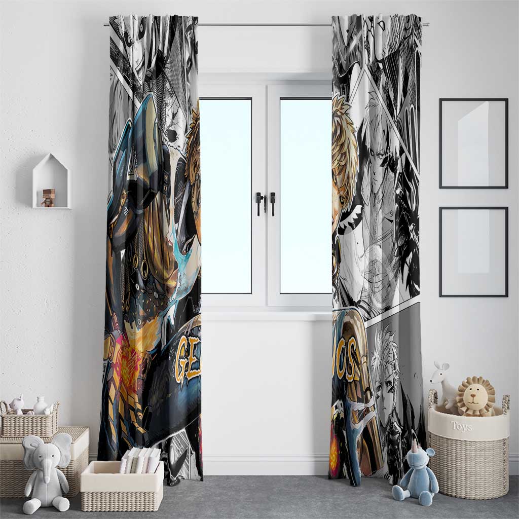 Genos - One Punch Man Window Curtain Anime Mix Manga Style