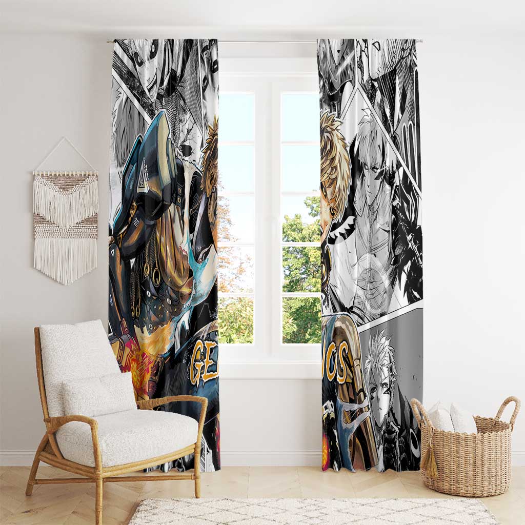 Genos - One Punch Man Window Curtain Anime Mix Manga Style