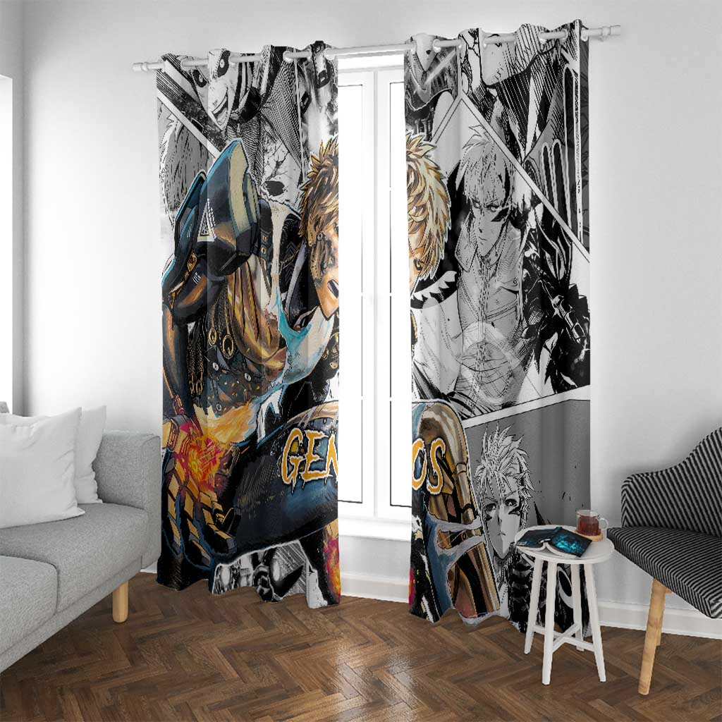 Genos - One Punch Man Window Curtain Anime Mix Manga Style