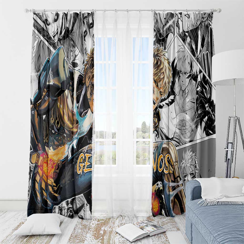 Genos - One Punch Man Window Curtain Anime Mix Manga Style