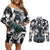 Fubuki - One Punch Man Couples Matching Off Shoulder Short Dress and Long Sleeve Button Shirt Anime Mix Manga Style