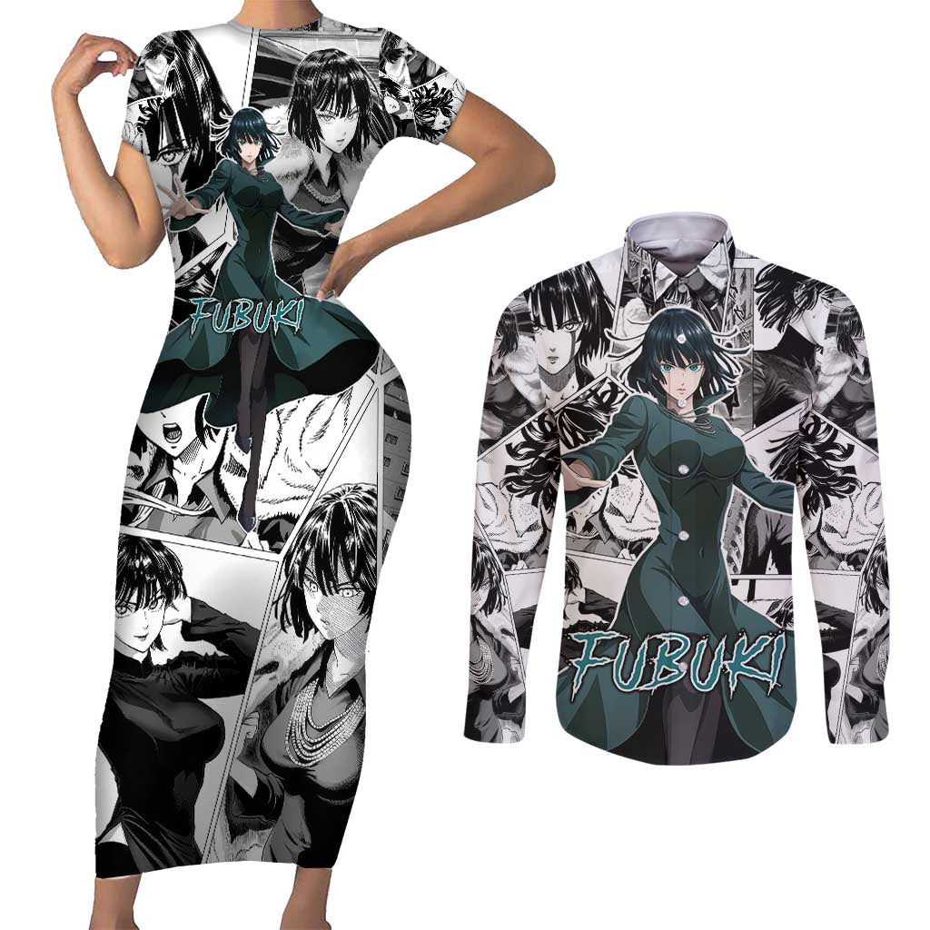 Fubuki - One Punch Man Couples Matching Short Sleeve Bodycon Dress and Long Sleeve Button Shirt Anime Mix Manga Style
