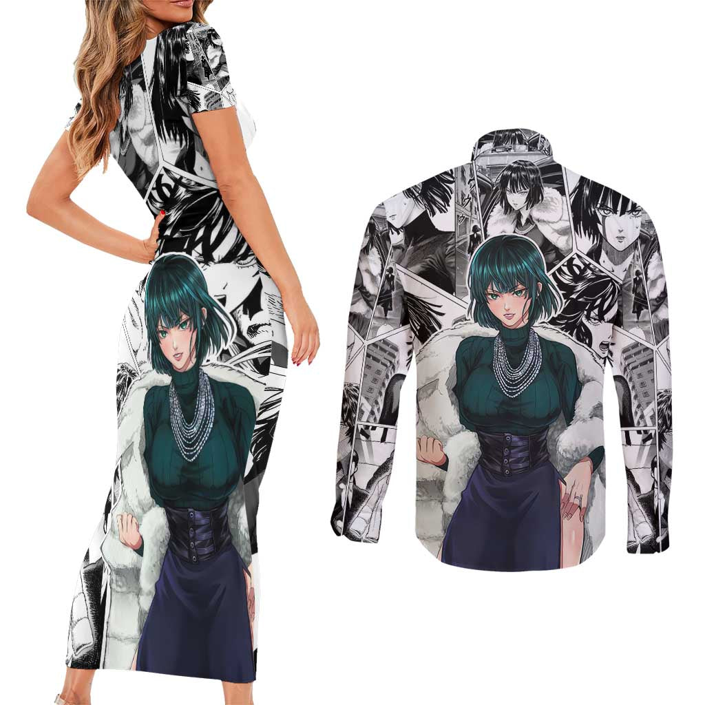 Fubuki - One Punch Man Couples Matching Short Sleeve Bodycon Dress and Long Sleeve Button Shirt Anime Mix Manga Style