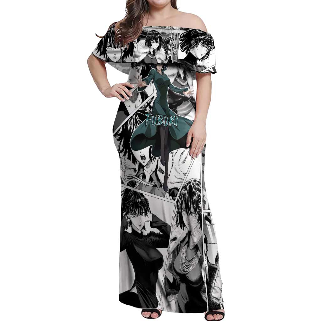 Fubuki - One Punch Man Off Shoulder Maxi Dress Anime Mix Manga Style