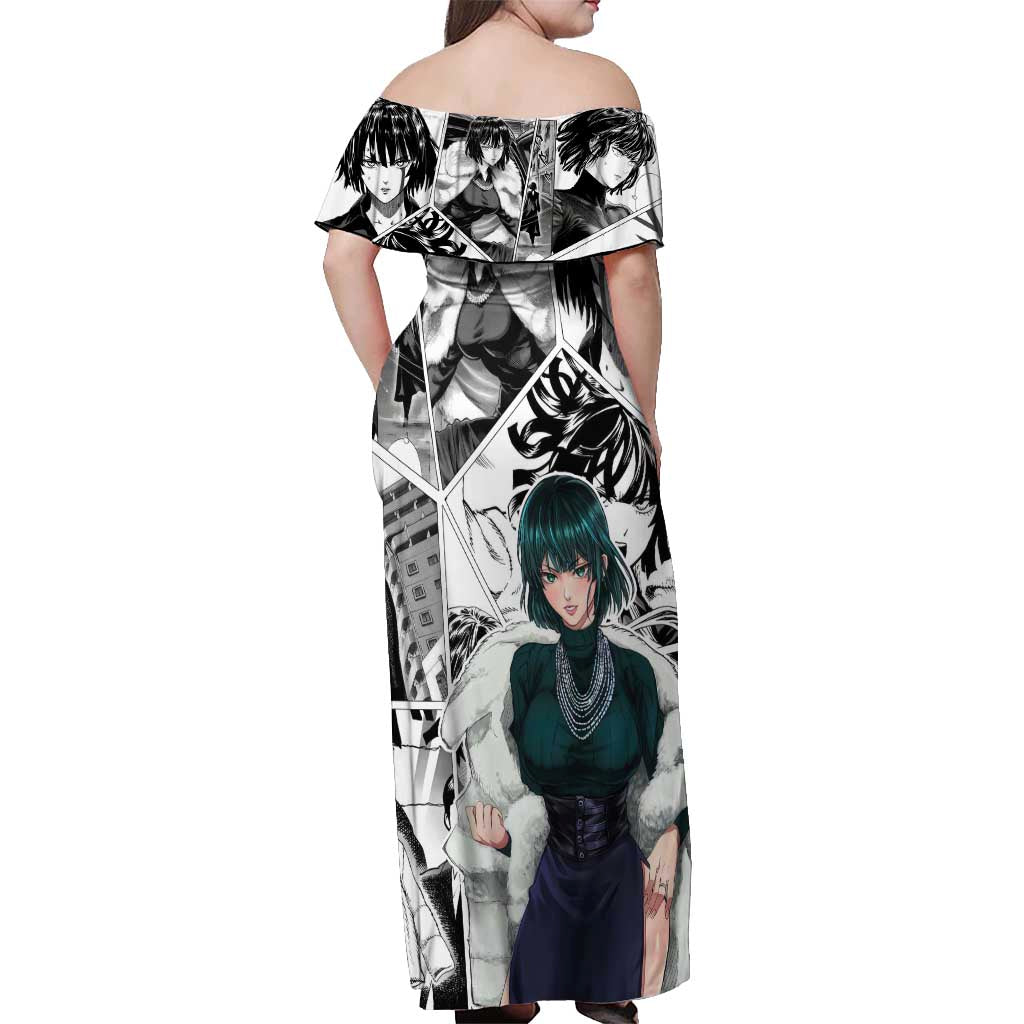 Fubuki - One Punch Man Off Shoulder Maxi Dress Anime Mix Manga Style