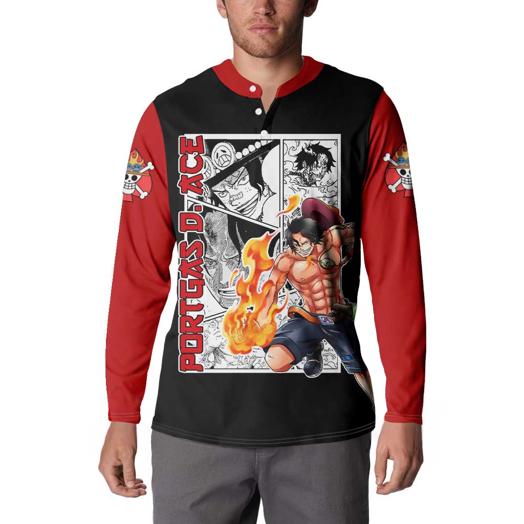 Portgas D.Ace - One Piece Button Sweatshirt Anime Mix Manga Style