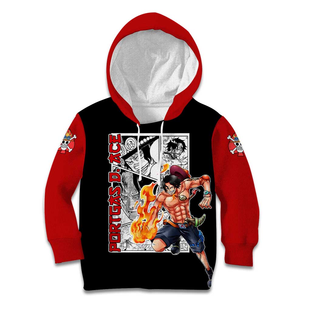Portgas D.Ace - One Piece Kid Hoodie Anime Mix Manga Style