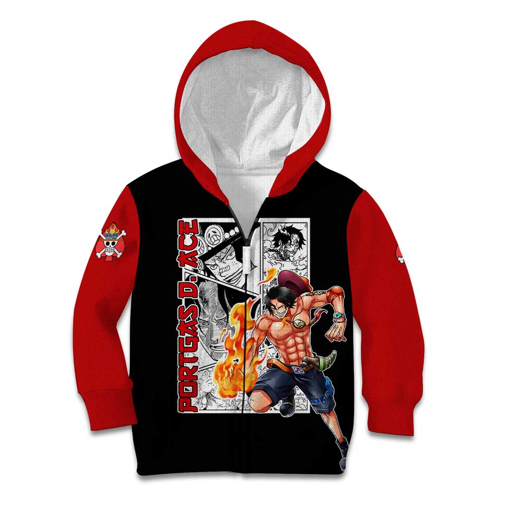 Portgas D.Ace - One Piece Kid Hoodie Anime Mix Manga Style