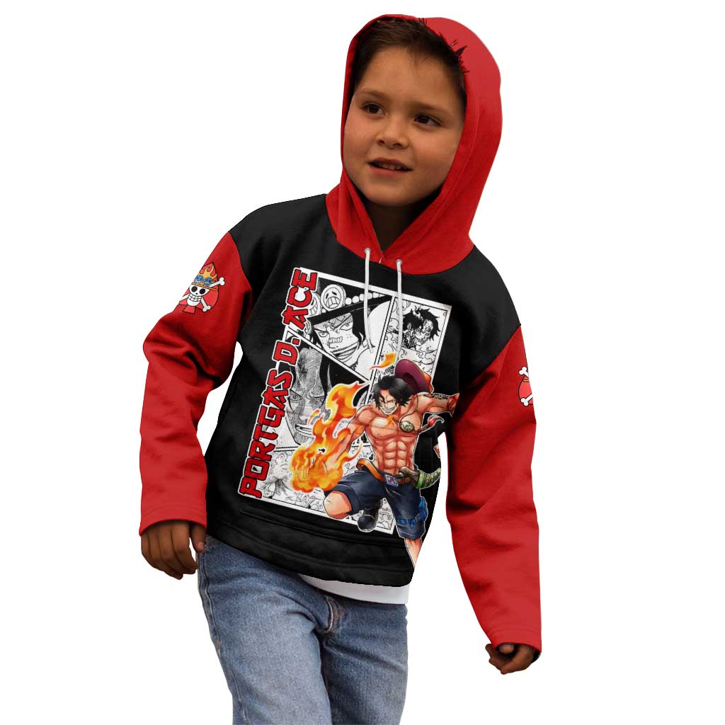 Portgas D.Ace - One Piece Kid Hoodie Anime Mix Manga Style