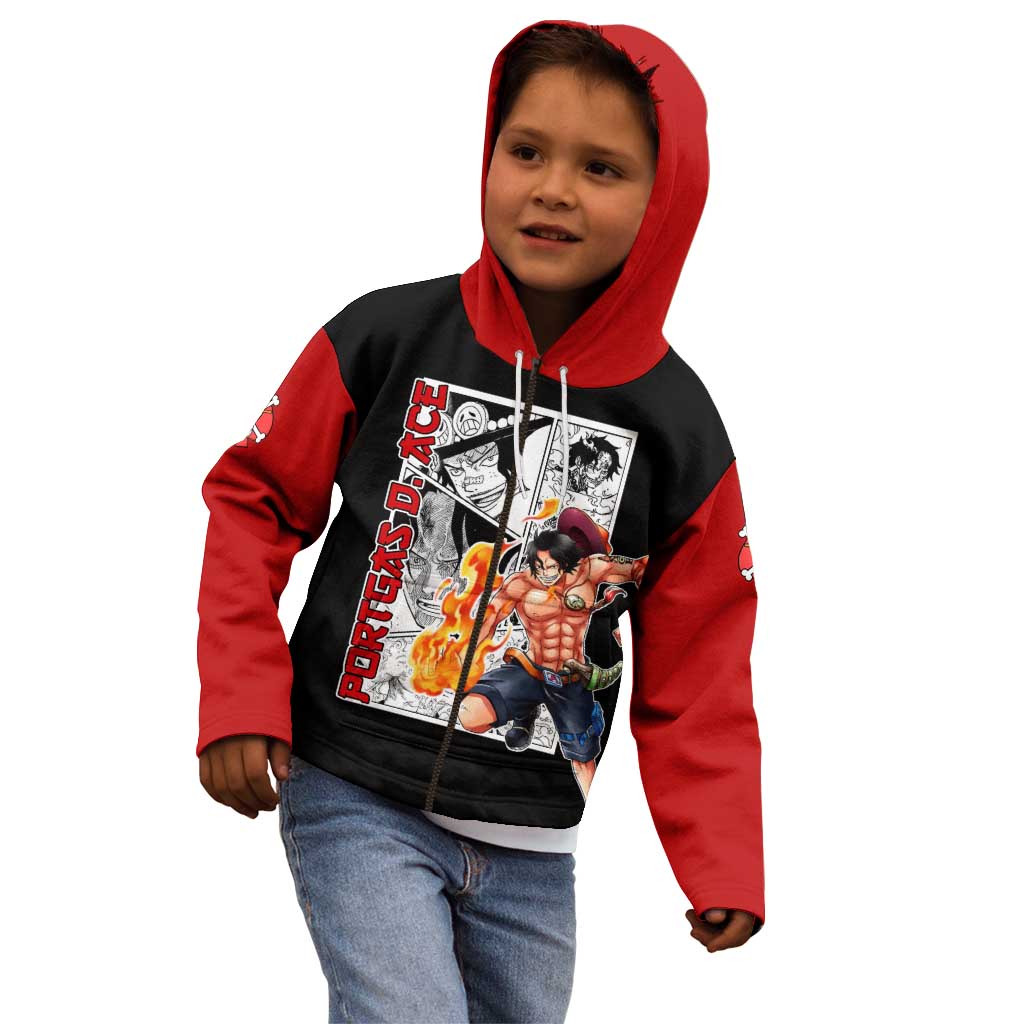 Portgas D.Ace - One Piece Kid Hoodie Anime Mix Manga Style