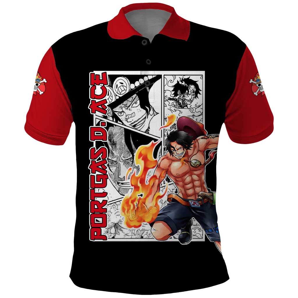 Portgas D.Ace - One Piece Polo Shirt Anime Mix Manga Style