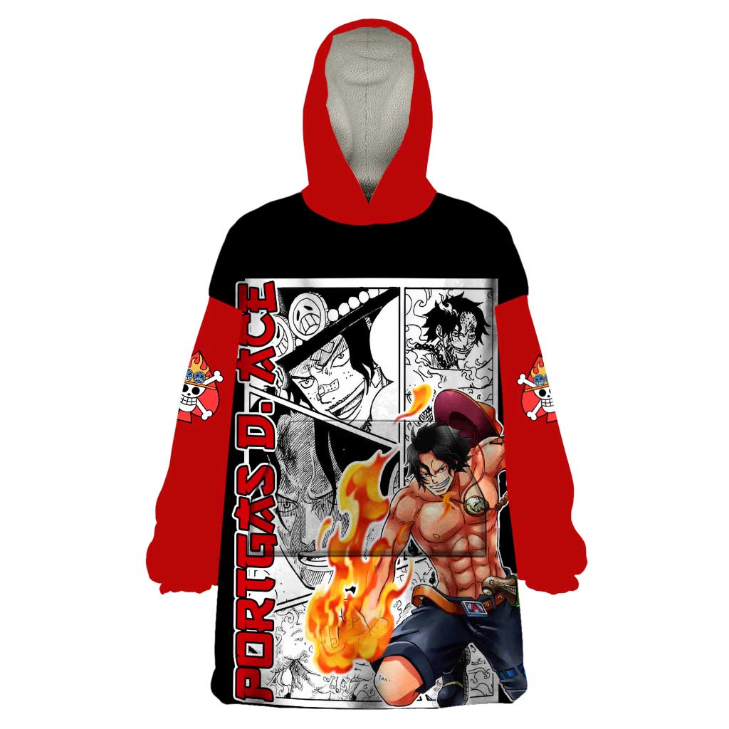 Portgas D.Ace - One Piece Wearable Blanket Hoodie Anime Mix Manga Style