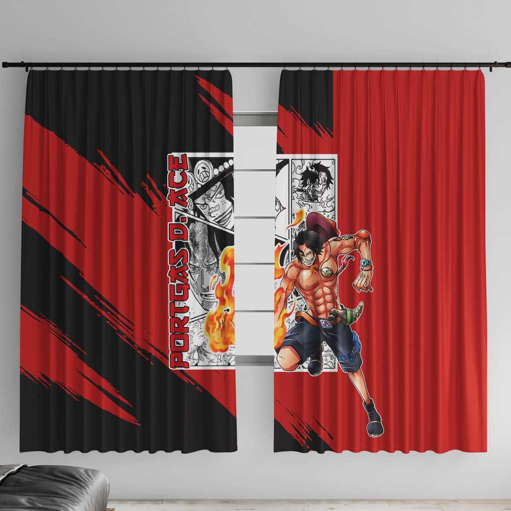 Portgas D.Ace - One Piece Window Curtain Anime Mix Manga Style