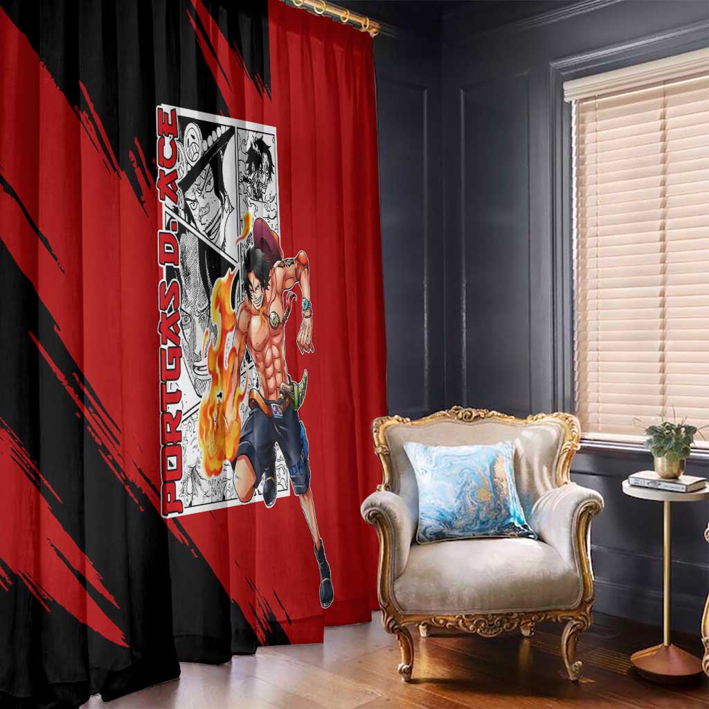 Portgas D.Ace - One Piece Window Curtain Anime Mix Manga Style