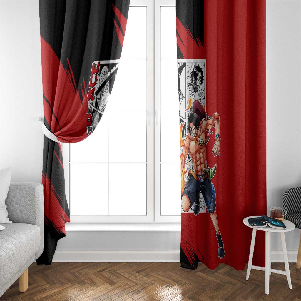 Portgas D.Ace - One Piece Window Curtain Anime Mix Manga Style