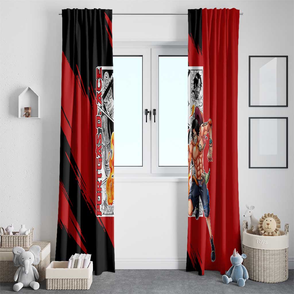 Portgas D.Ace - One Piece Window Curtain Anime Mix Manga Style