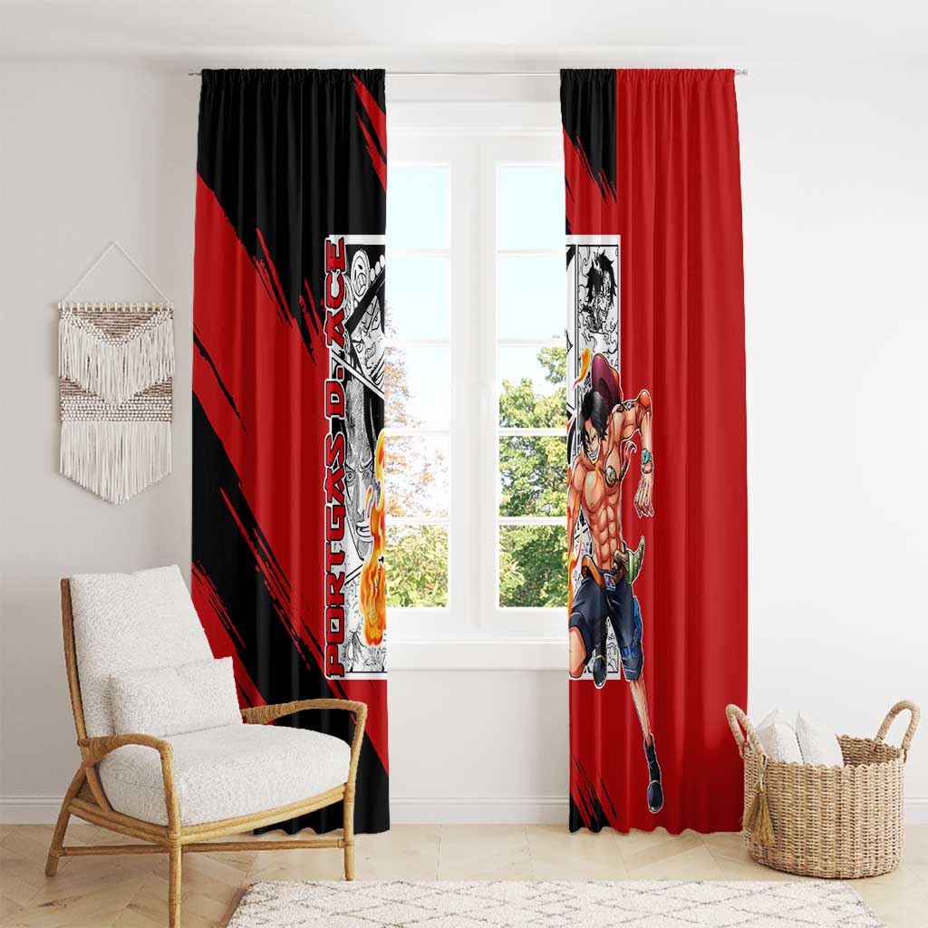 Portgas D.Ace - One Piece Window Curtain Anime Mix Manga Style