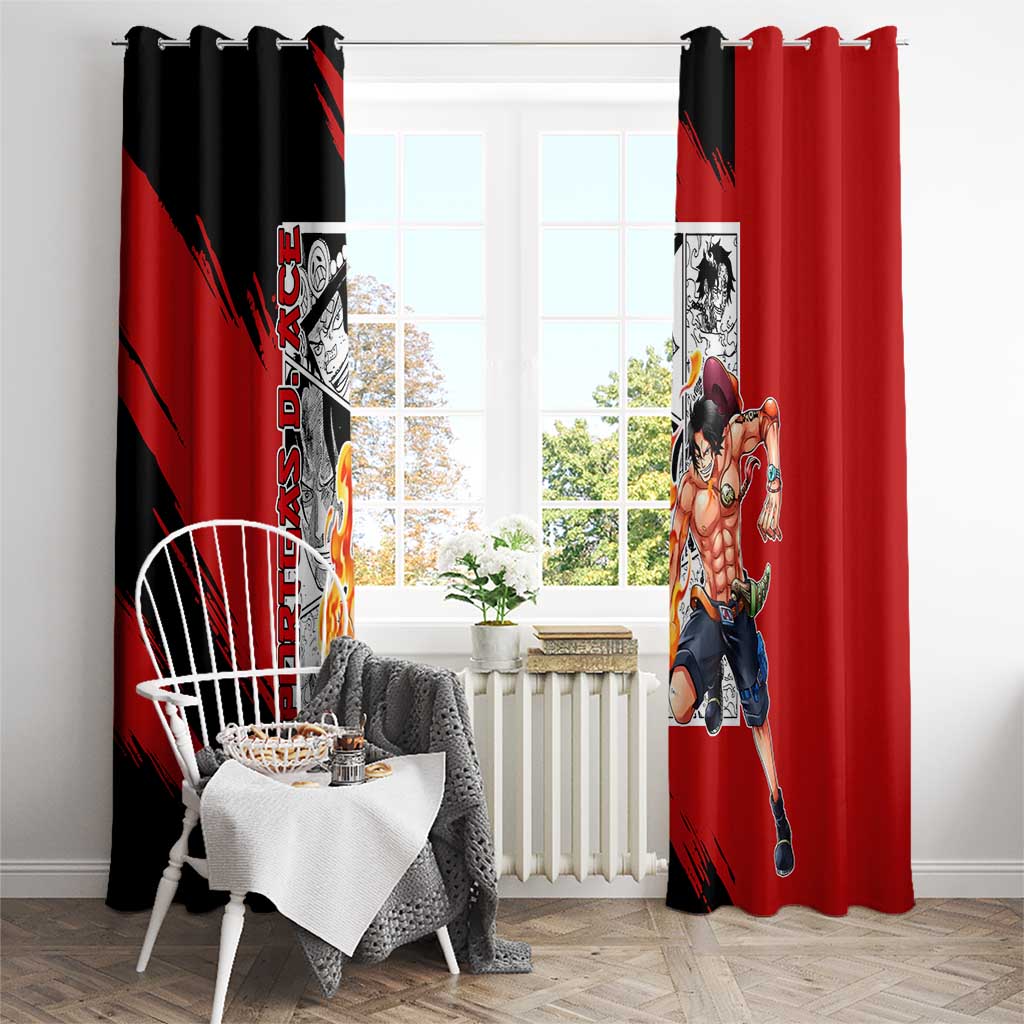 Portgas D.Ace - One Piece Window Curtain Anime Mix Manga Style