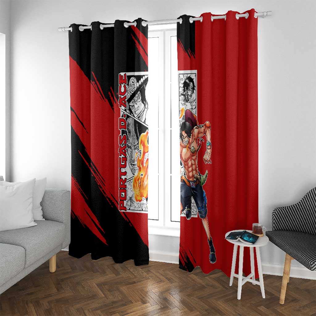 Portgas D.Ace - One Piece Window Curtain Anime Mix Manga Style