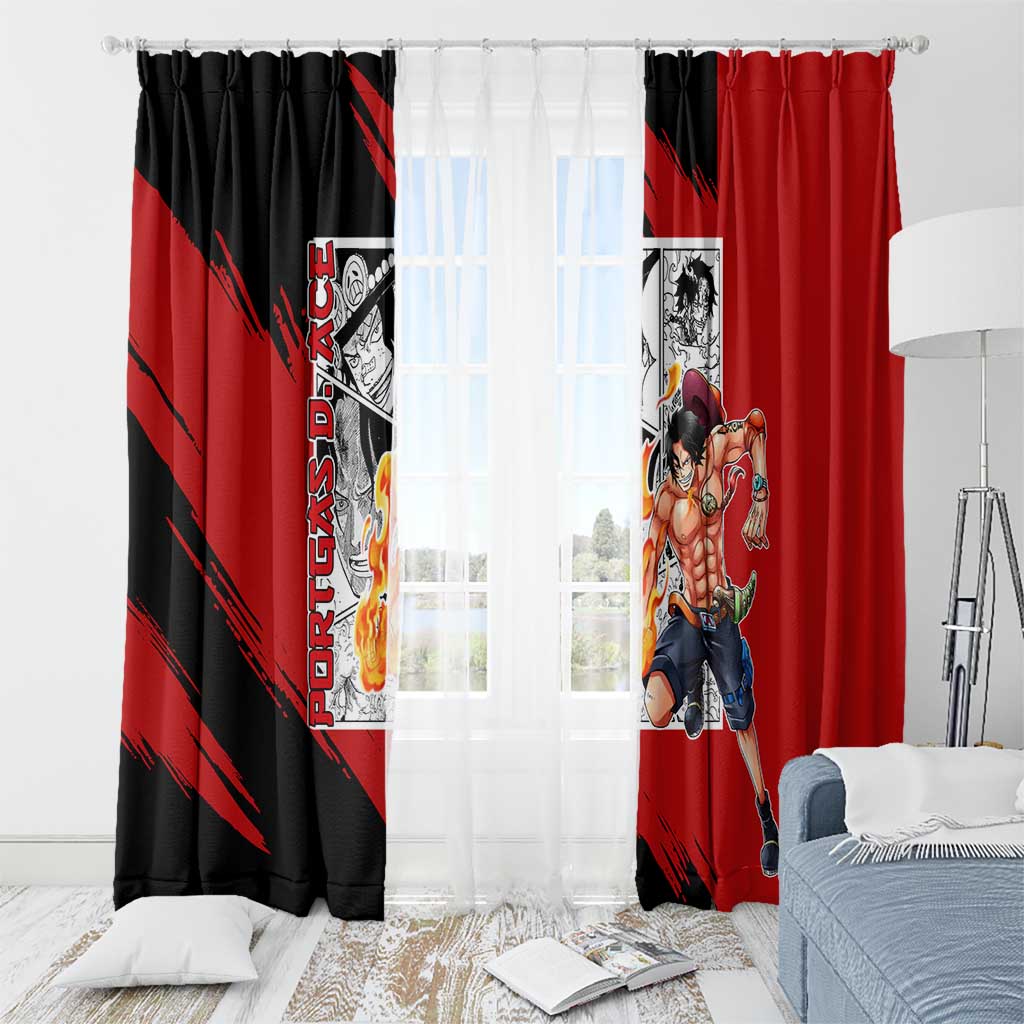 Portgas D.Ace - One Piece Window Curtain Anime Mix Manga Style
