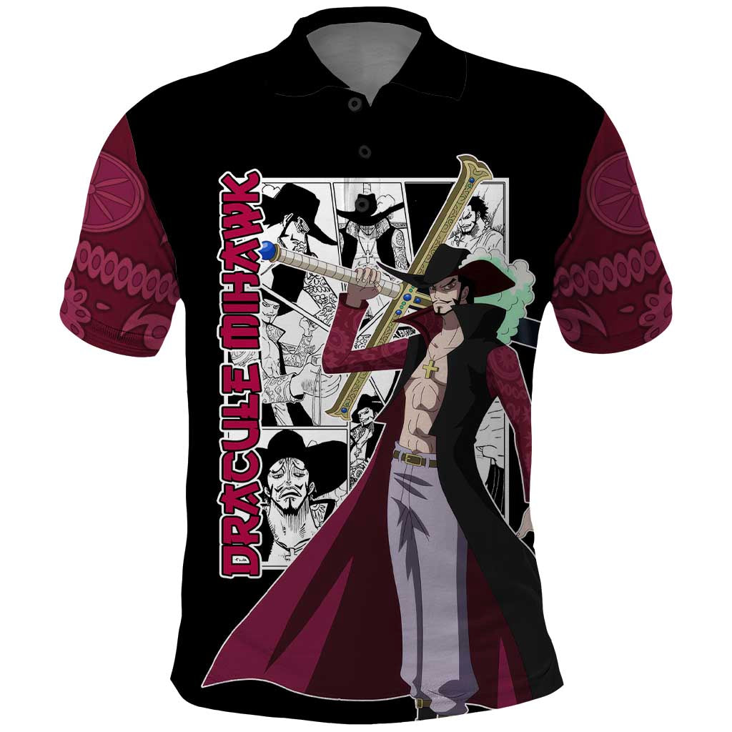 Dracule Mihawk - One Piece Polo Shirt Anime Mix Manga Style