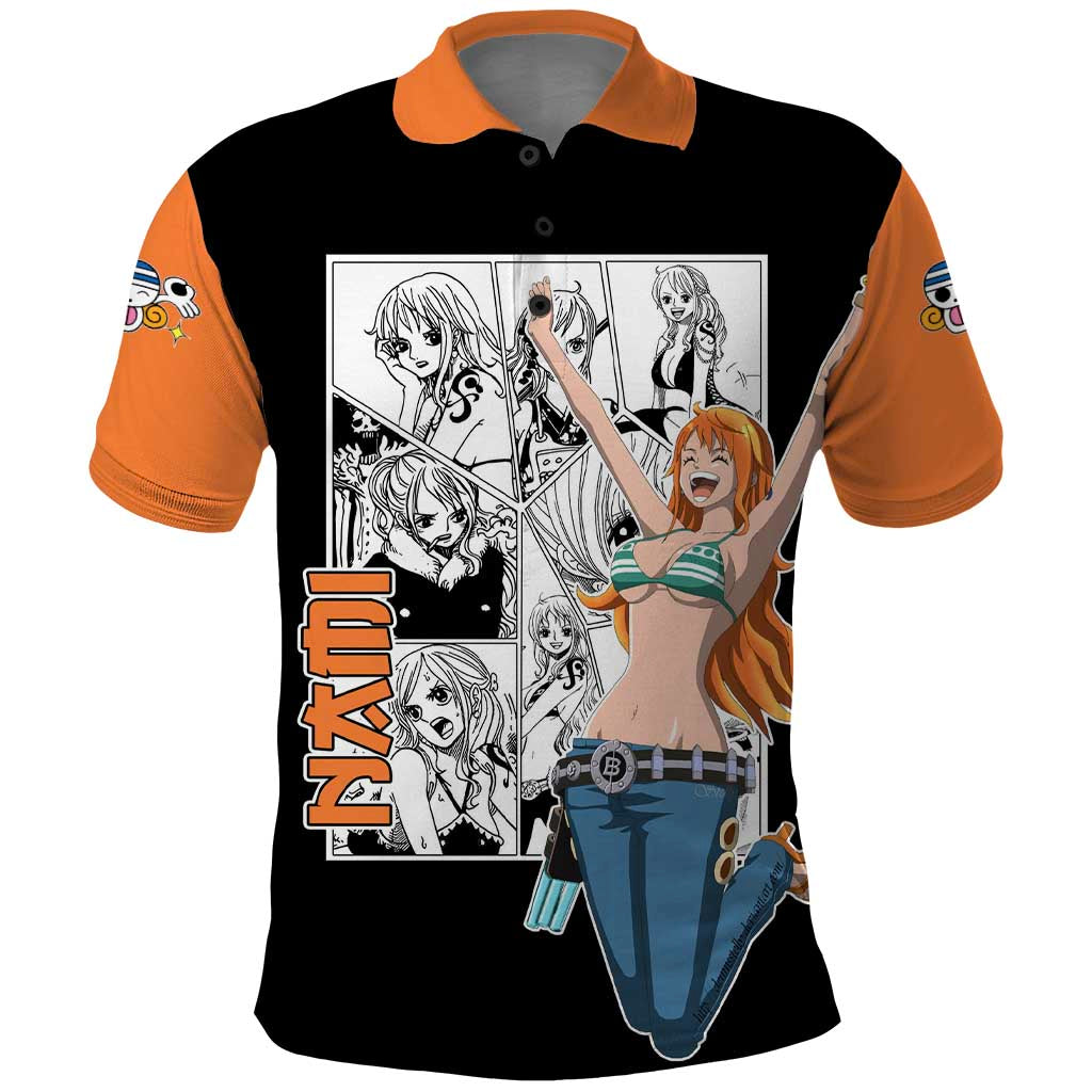 Nami - One Piece Polo Shirt Anime Mix Manga Style