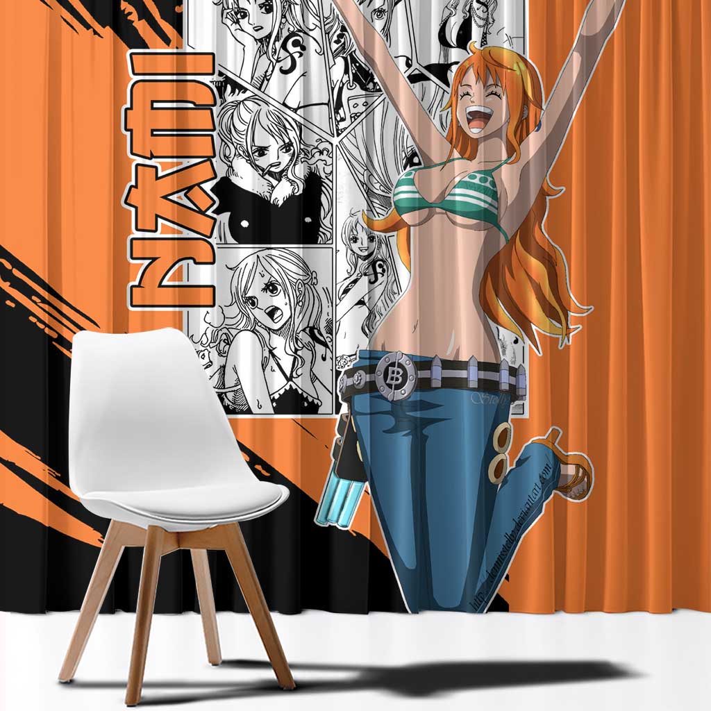Nami - One Piece Window Curtain Anime Mix Manga Style