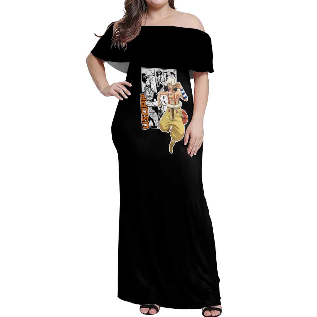 Usopp - One Piece Off Shoulder Maxi Dress Anime Mix Manga Style