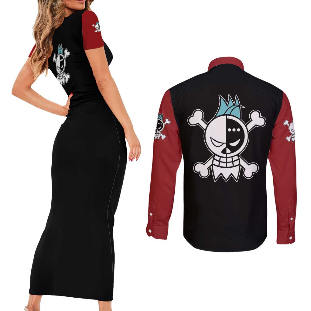 Franky - One Piece Couples Matching Short Sleeve Bodycon Dress and Long Sleeve Button Shirt Anime Mix Manga Style