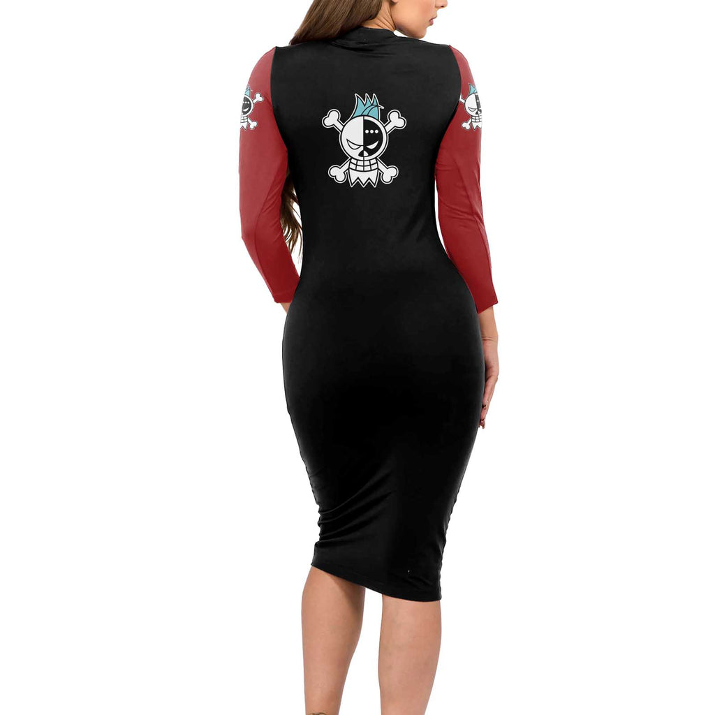 Franky - One Piece Long Sleeve Bodycon Dress Anime Mix Manga Style