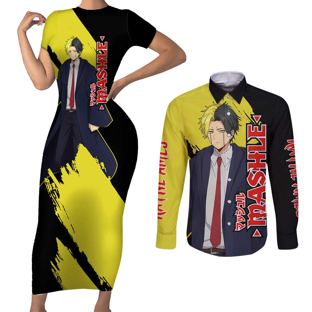 Rayne Ames - Magic And Muscles Couples Matching Short Sleeve Bodycon Dress and Long Sleeve Button Shirt Anime Style