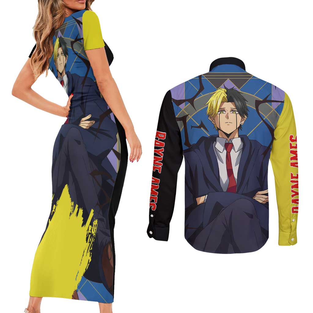 Rayne Ames - Magic And Muscles Couples Matching Short Sleeve Bodycon Dress and Long Sleeve Button Shirt Anime Style