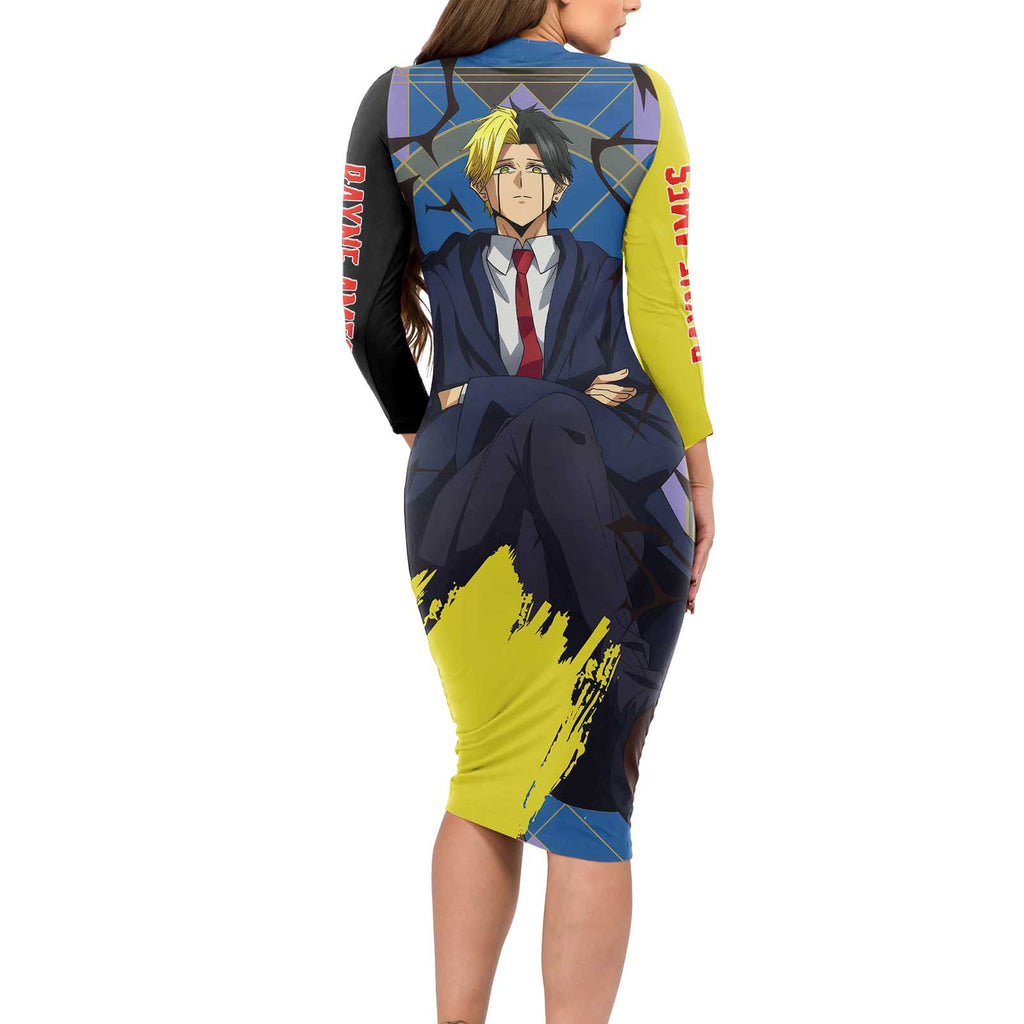 Rayne Ames - Magic And Muscles Long Sleeve Bodycon Dress Anime Style