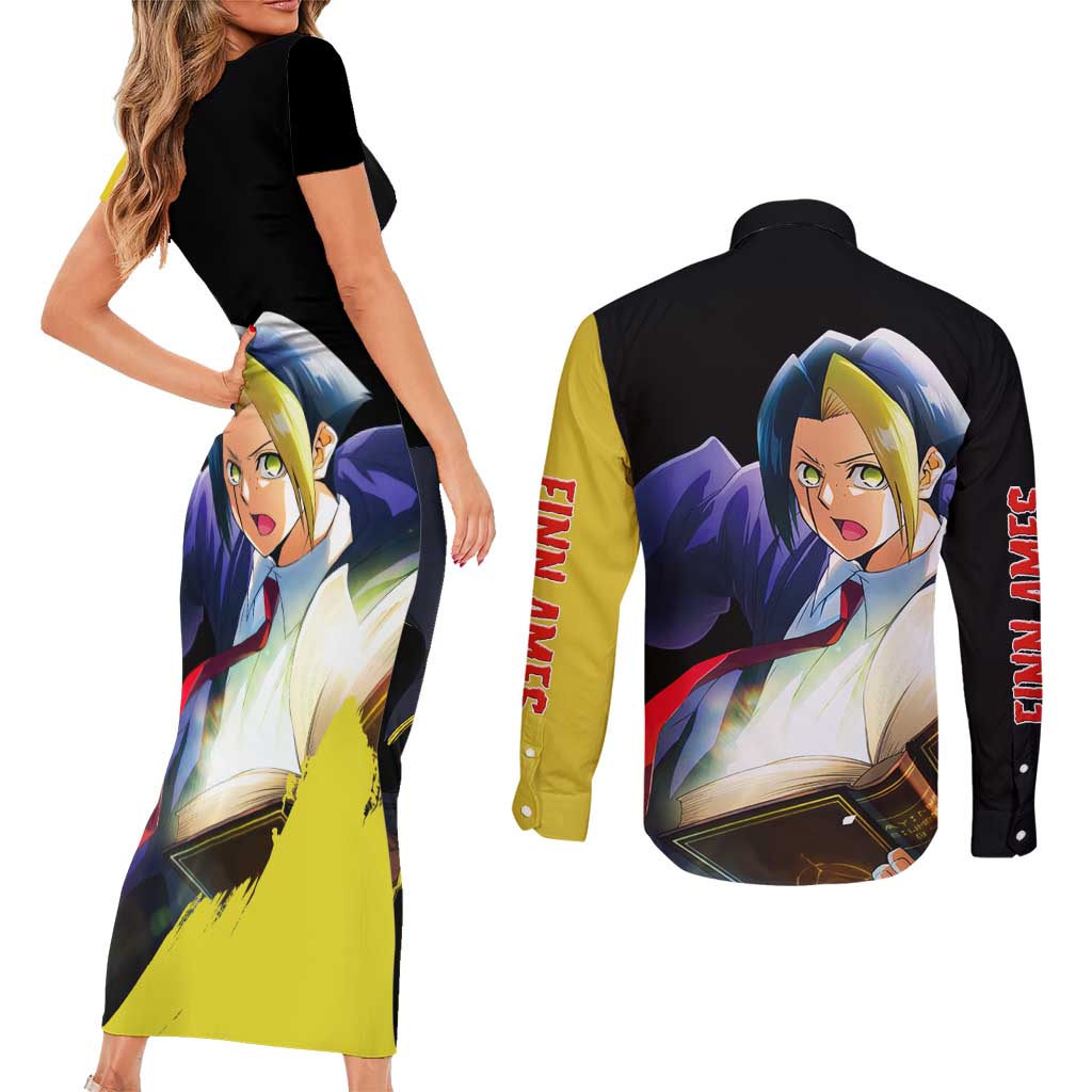 Finn Ames - Magic And Muscles Couples Matching Short Sleeve Bodycon Dress and Long Sleeve Button Shirt Anime Style