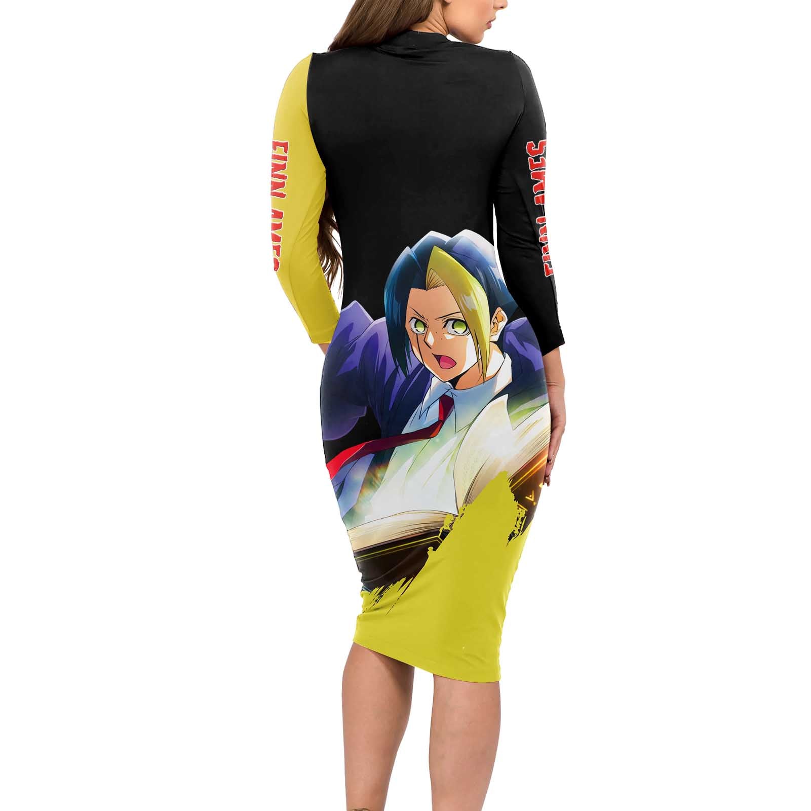 Finn Ames - Magic And Muscles Long Sleeve Bodycon Dress Anime Style