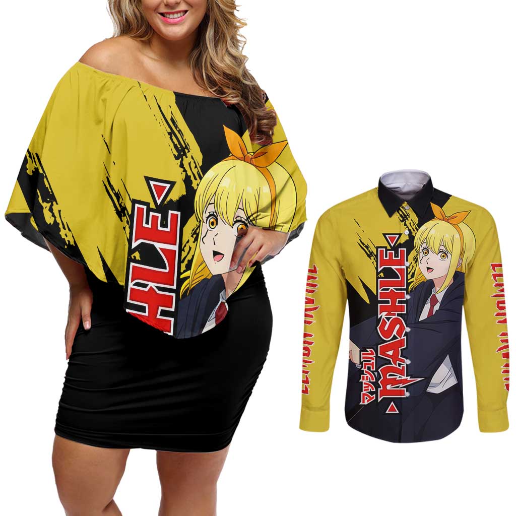 Lemon Irvine - Shakugan no Shana Couples Matching Off Shoulder Short Dress and Long Sleeve Button Shirt Anime Style