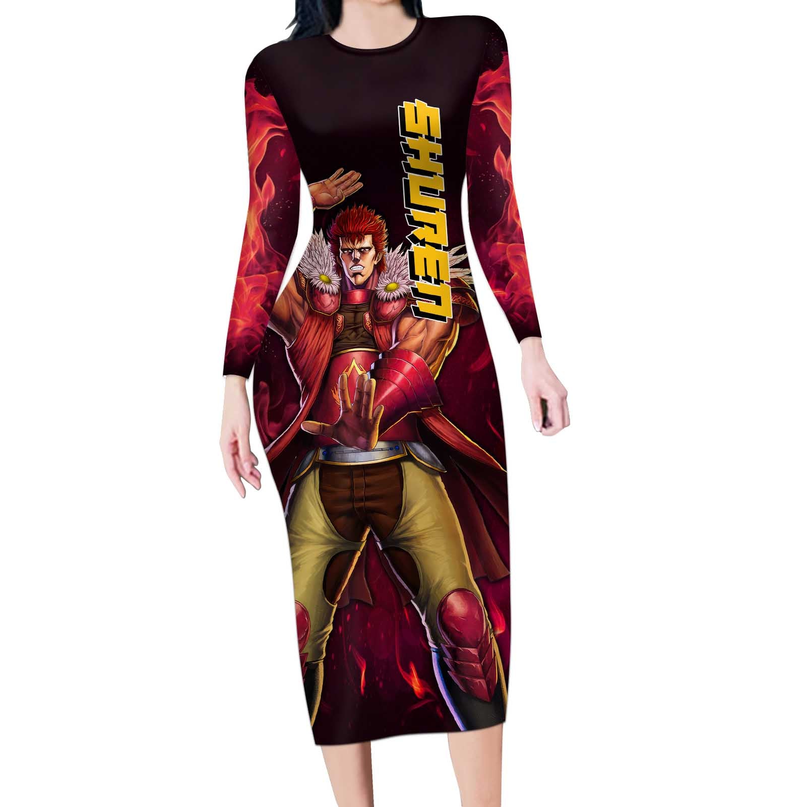 Shuren - Fist Of The North Star Long Sleeve Bodycon Dress Anime Style