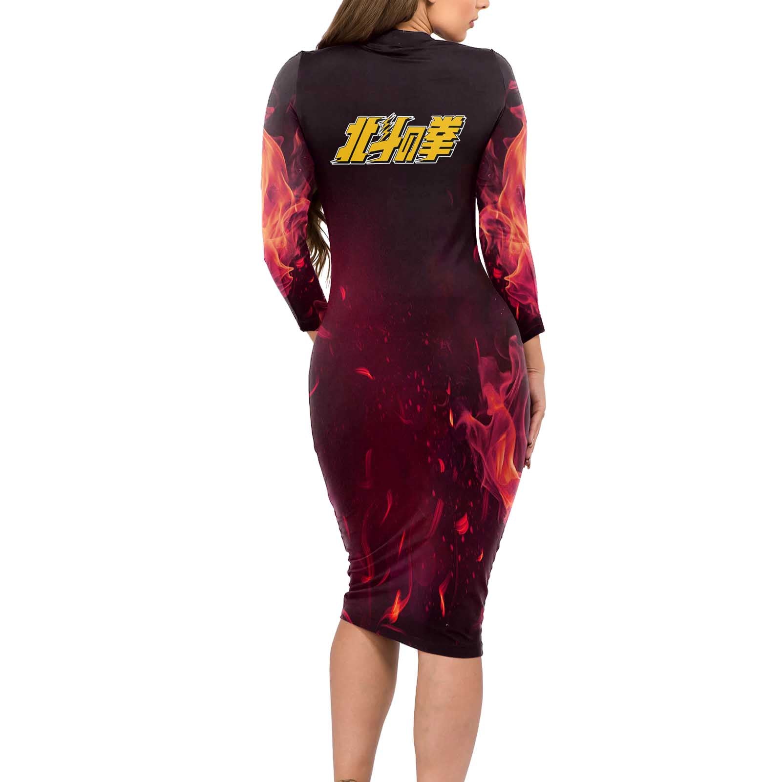 Shuren - Fist Of The North Star Long Sleeve Bodycon Dress Anime Style