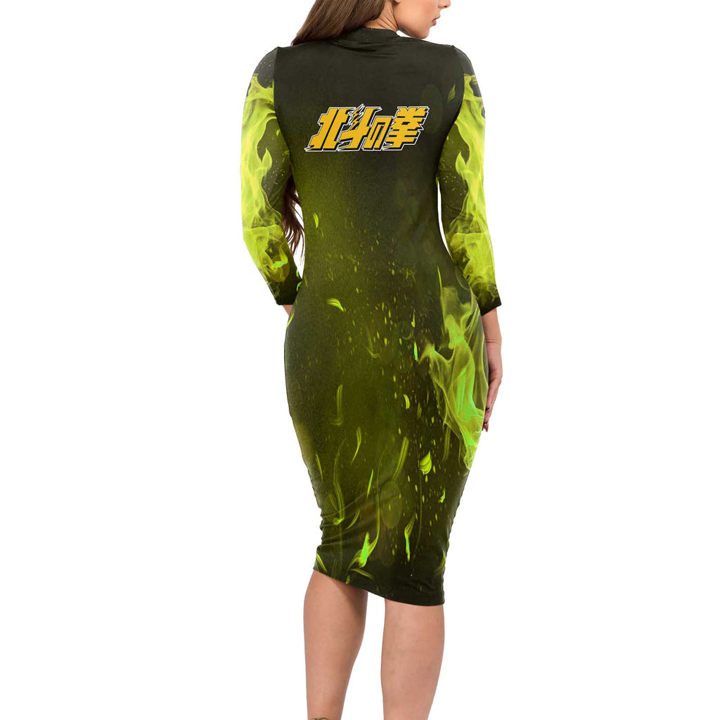 Shu - Fist Of The North Star Long Sleeve Bodycon Dress Anime Style