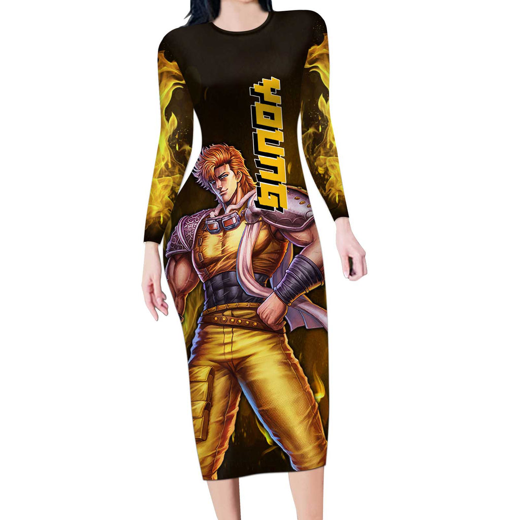 Young - Fist Of The North Star Long Sleeve Bodycon Dress Anime Style