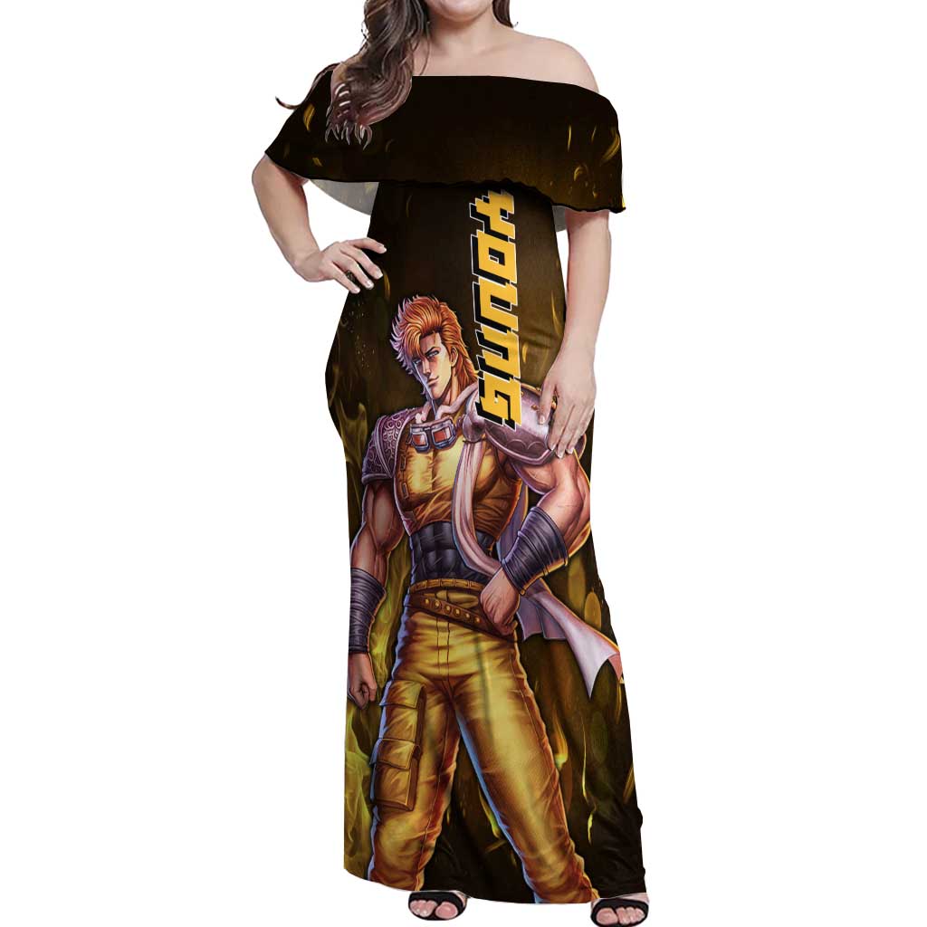 Young - Fist Of The North Star Off Shoulder Maxi Dress Anime Style