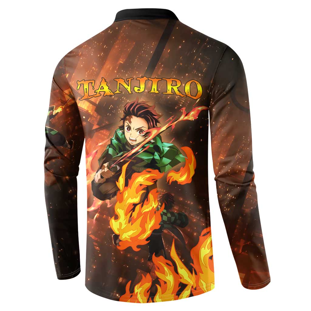 Kamado Tanjiro in Infinity Castle - Demon Slayer Button Sweatshirt Anime Style
