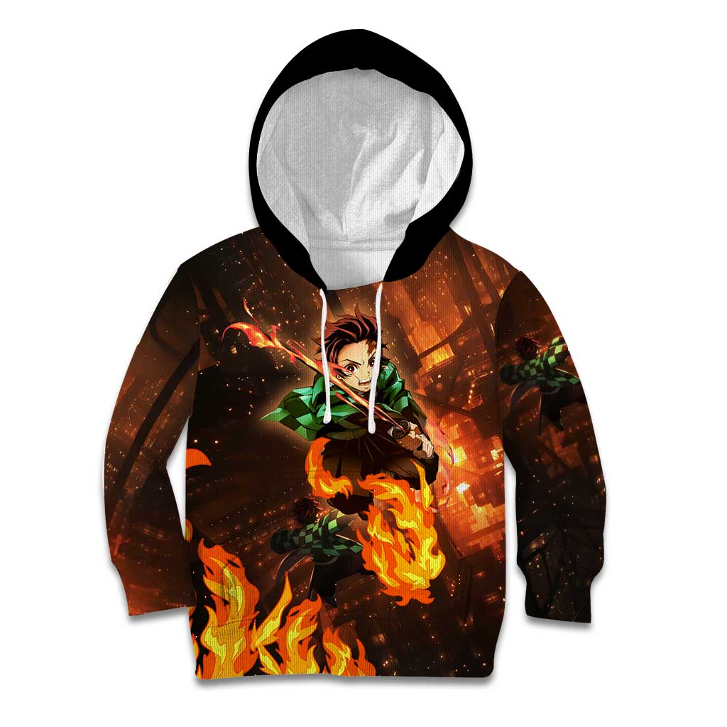 Kamado Tanjiro in Infinity Castle - Demon Slayer Kid Hoodie Anime Style