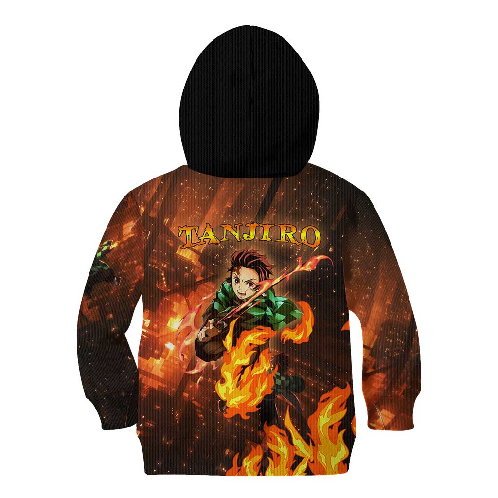 Kamado Tanjiro in Infinity Castle - Demon Slayer Kid Hoodie Anime Style