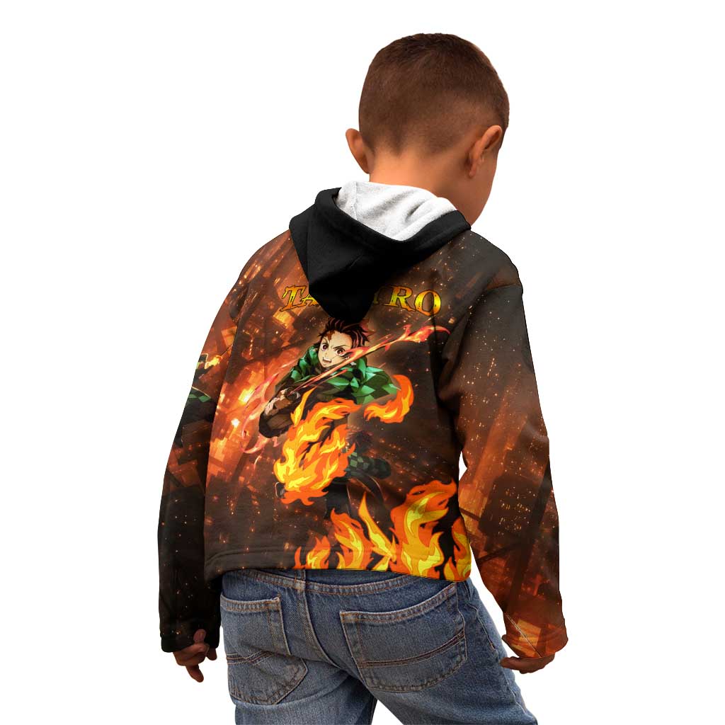 Kamado Tanjiro in Infinity Castle - Demon Slayer Kid Hoodie Anime Style