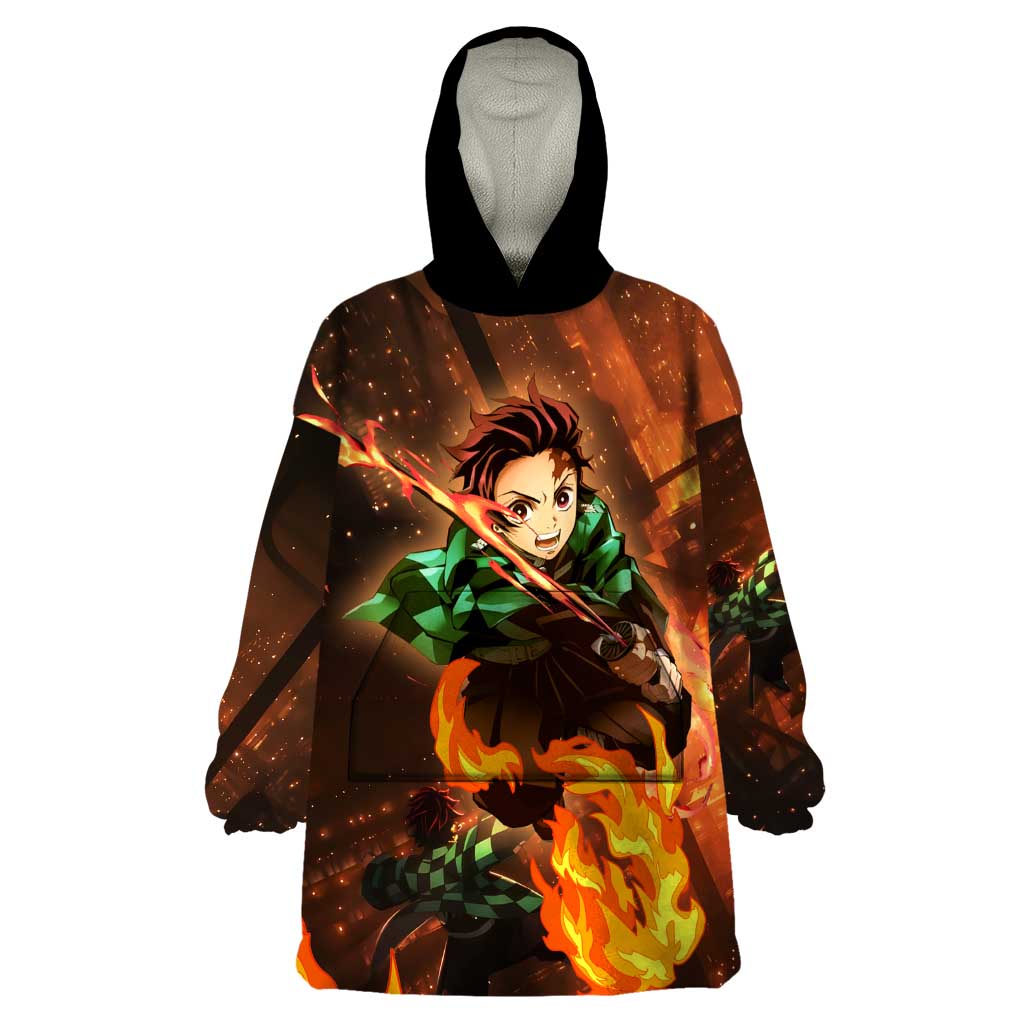 Kamado Tanjiro in Infinity Castle - Demon Slayer Wearable Blanket Hoodie Anime Style