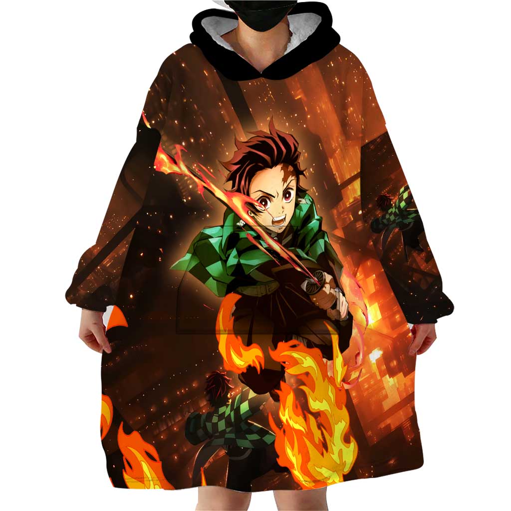 Kamado Tanjiro in Infinity Castle - Demon Slayer Wearable Blanket Hoodie Anime Style