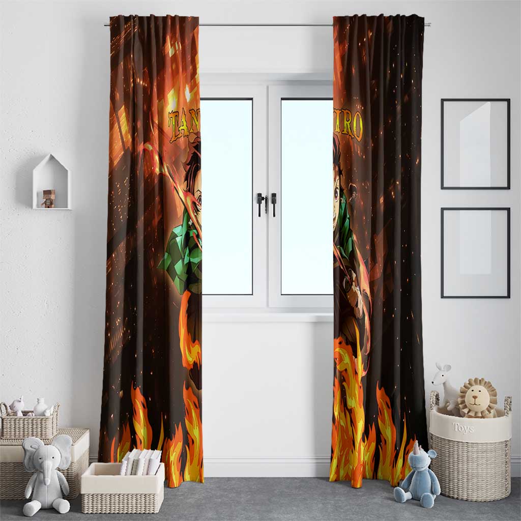 Kamado Tanjiro in Infinity Castle - Demon Slayer Window Curtain Anime Style